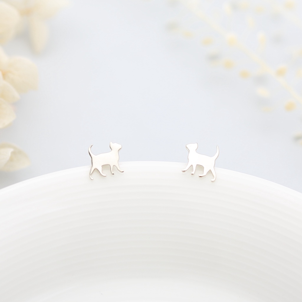 【Angel & Me】Cute Cat Kitten Meow s925 sterling silver earrings Birthday gift, , large
