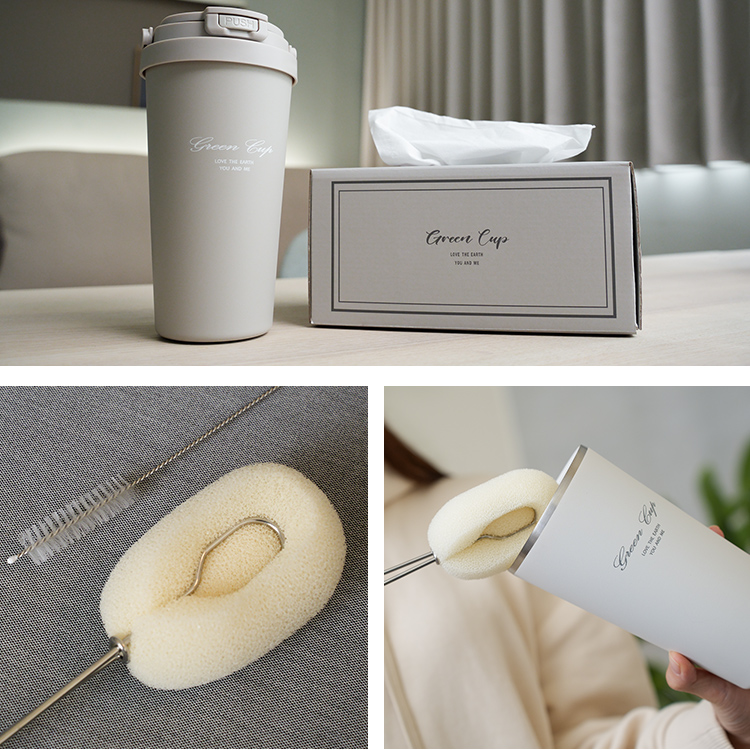 GREEN CUP 芊杯304不鏽鋼陶瓷手提直吸飲兩用保溫杯-霧面黑-700ml, , large