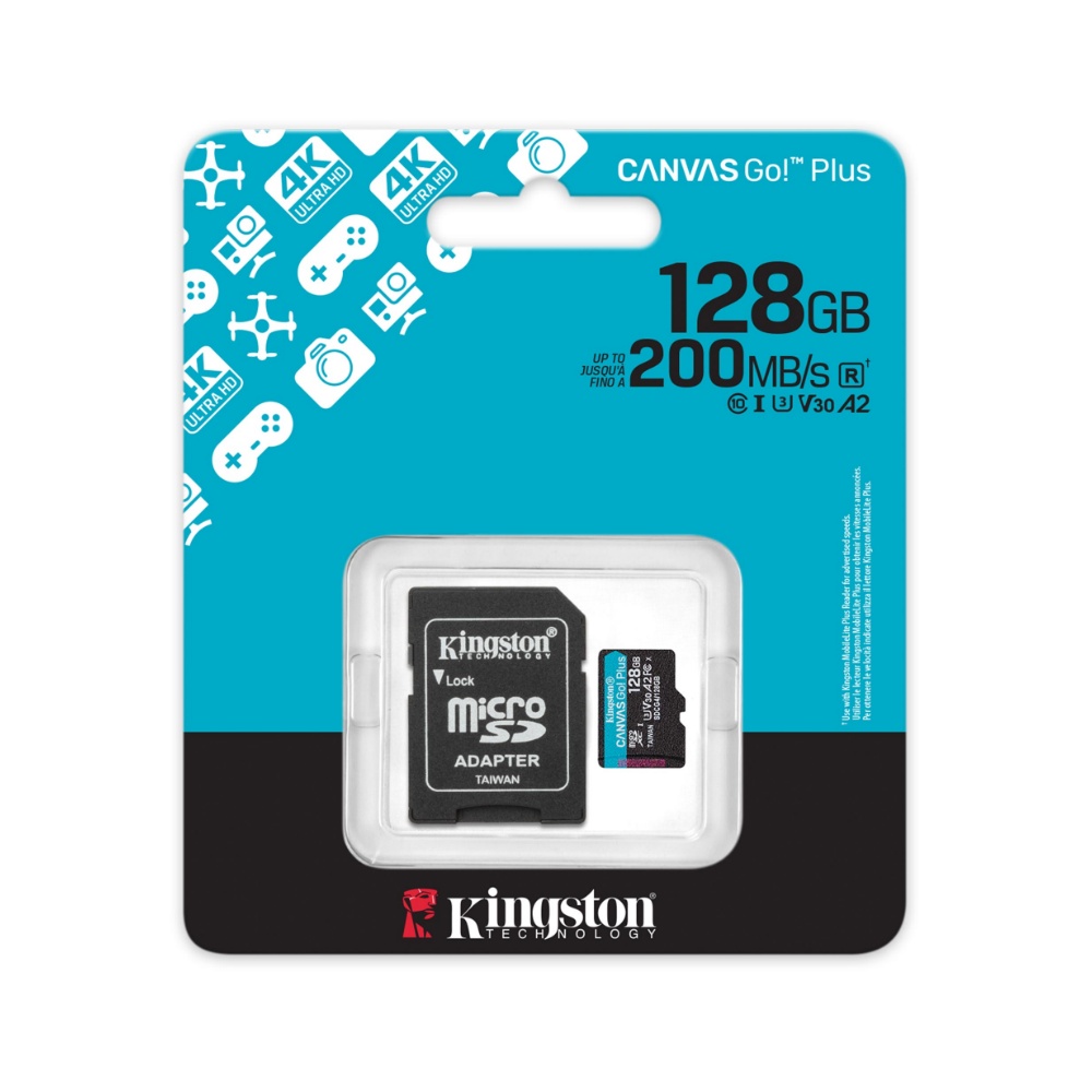 【Kingston】Canvas Go!Plus 128G SDCG4 SDXC A2 U3 V30 UHS-I 記憶卡 讀取速度:200MB/s, , large