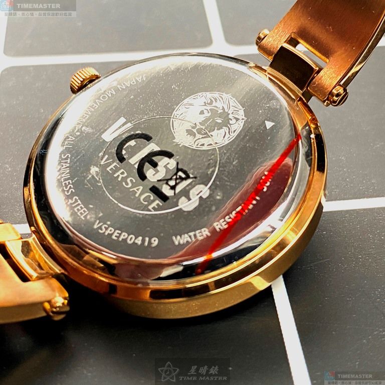 [星晴錶業]VERSUS VERSACE手錶,34mm,VV00302香檳紅錶面玫瑰金錶殼玫瑰金色精鋼錶帶款, , large