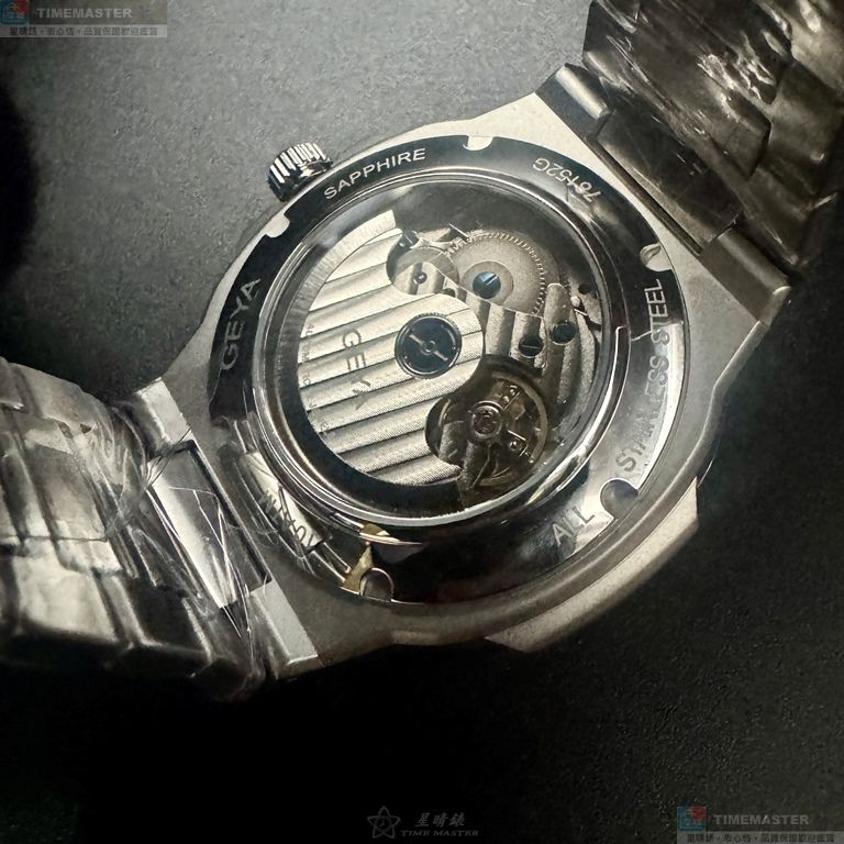 [星晴錶業]GEYA手錶,42mm,G78152GWN墨綠色錶面銀錶殼銀色精鋼錶帶款, , large