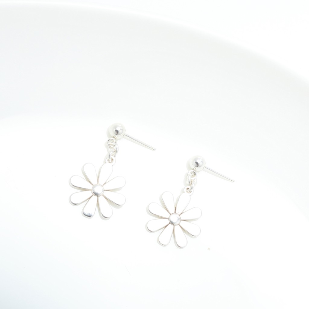 【Angel & Me】Daisy Flower s925 sterling silver earrings (changeable ear clips), , large