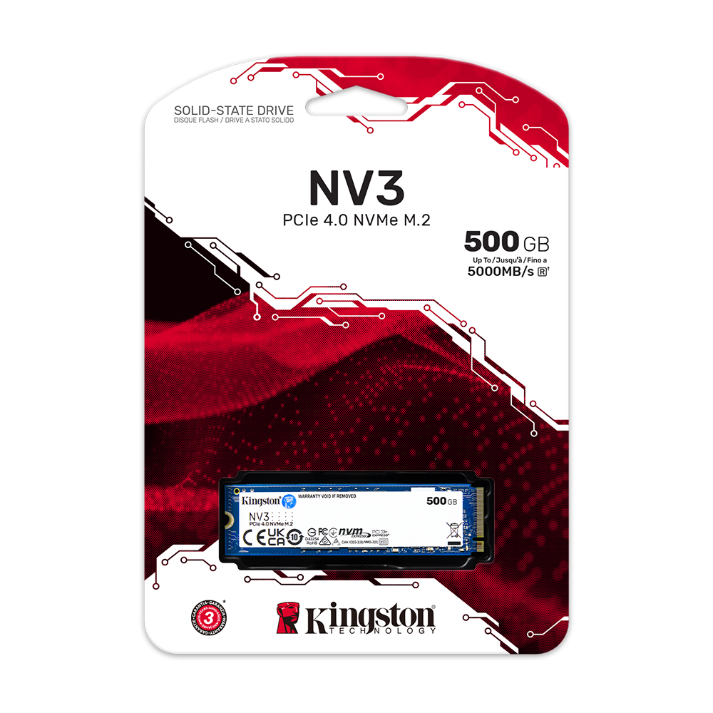 【Kingston】金士頓 500GB NV3 PCIe 4.0 NVMe SSD 固態硬碟 代理商公司貨, , large