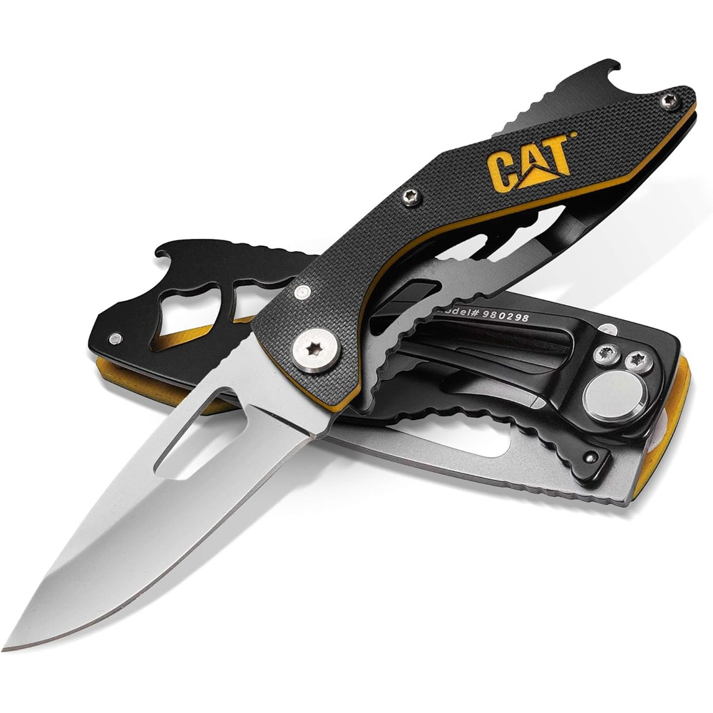 [CAT] 六吋多用途折疊刀 - 銀色刀柄-開瓶器功能/980298, , large