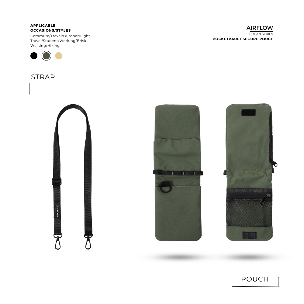 AIRFLOW-Pocket Vault Anti-theft travel bag + mobile phone lanyard, , large