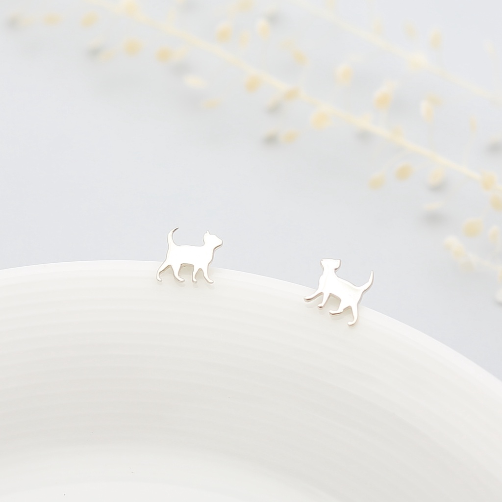 【Angel & Me】Cute Cat Kitten Meow s925 sterling silver earrings Birthday gift, , large