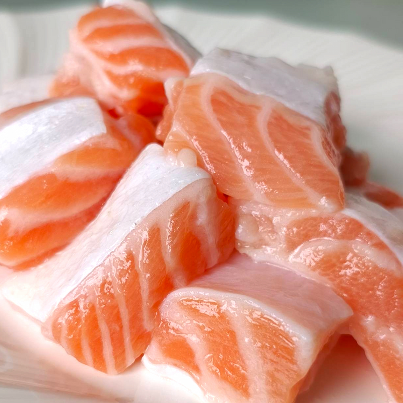 【一夫水產】挪威－鮭魚帶皮腹肉塊, , large