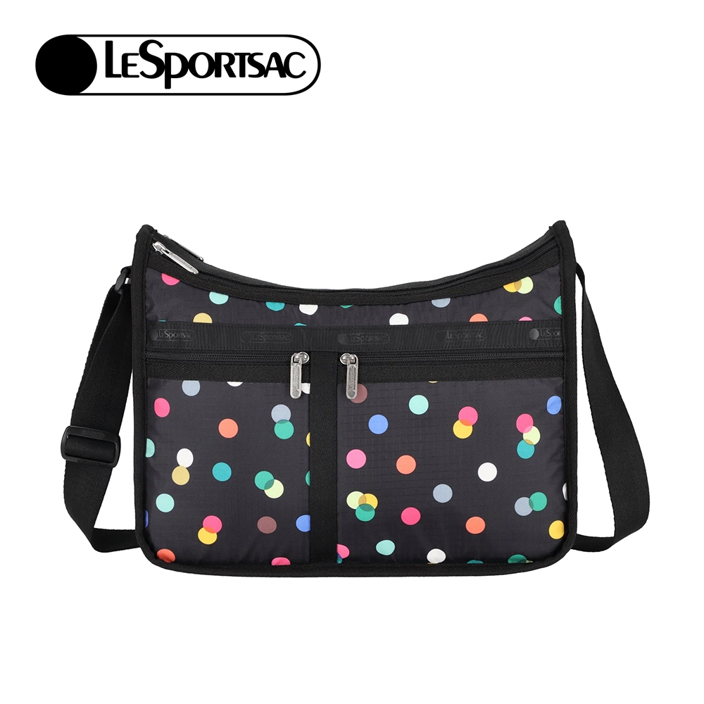 Lesportsac Deluxe Everyday Bag 都會時尚斜背包/ 圓點漂浮氣球 黑色, , large
