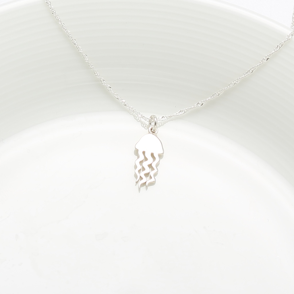 【Angel & Me】Jellyfish s925 sterling silver necklace Birthday Valentine Day gift, , large