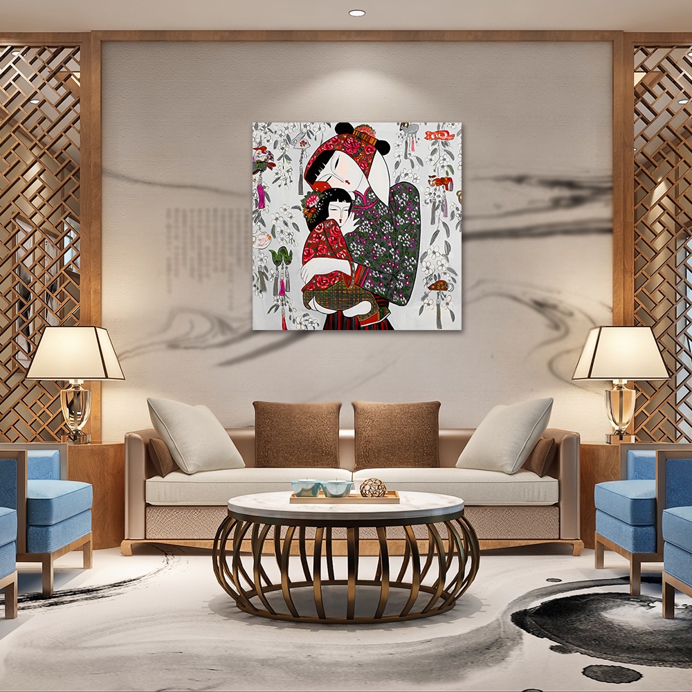 【御畫房】民俗系列三 國家一級畫師手繪油畫80&times;80cm(VF-184), , large