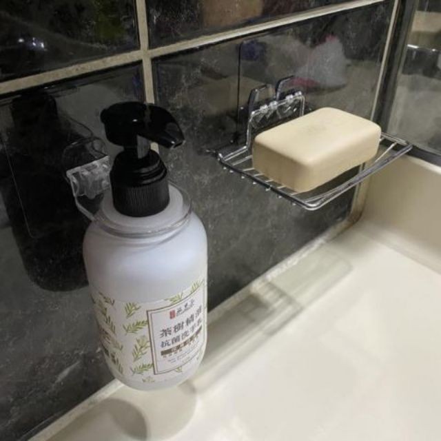 [熊好貼國際]洗髮精架 沐浴乳架 洗碗精架 永不生鏽 凹凸紋路牆面(超黏貼) 皆可貼 平滑面（重覆貼) 無痕掛勾掛鉤, , large