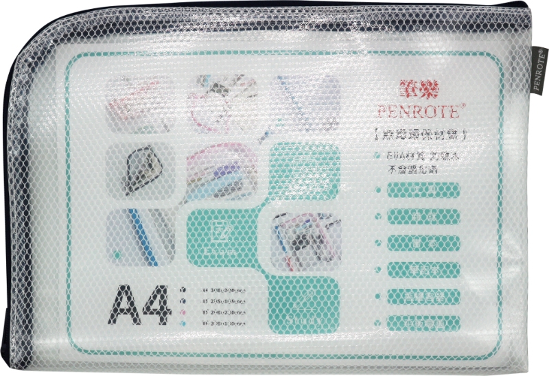 A4 EVA L-Shaped Eco Mesh Storage Bag &ndash; Navy, , large