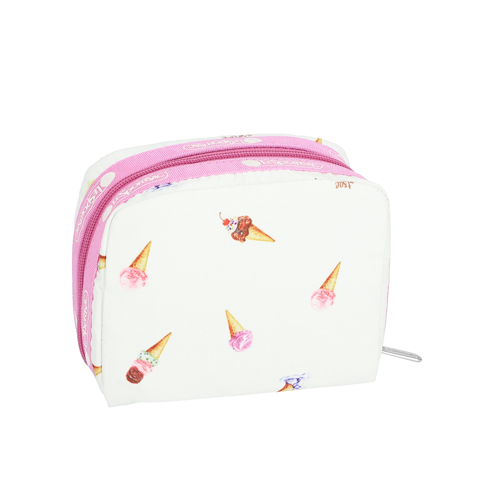 Lesportsac Square Cosmetic 方形收納化妝包 盥洗包 收納袋 送禮 禮物 推薦 女包(繽紛冰淇淋), , large