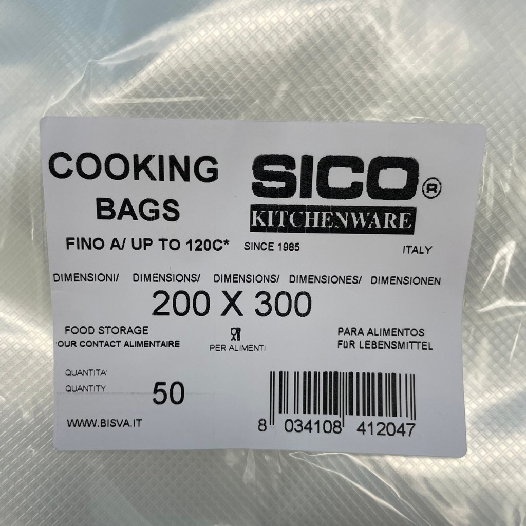 SICO舒肥專用耐熱120度真空包裝袋15x35cm 20x30cm 25x35cm 厚90&mu;(50個/包), , large