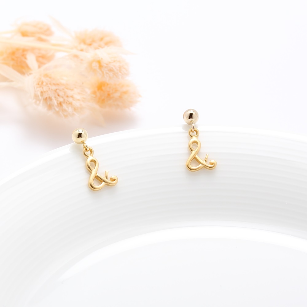 【Angel & Me】Love together & and s925 sterling silver 24k gold plated earrings, , large