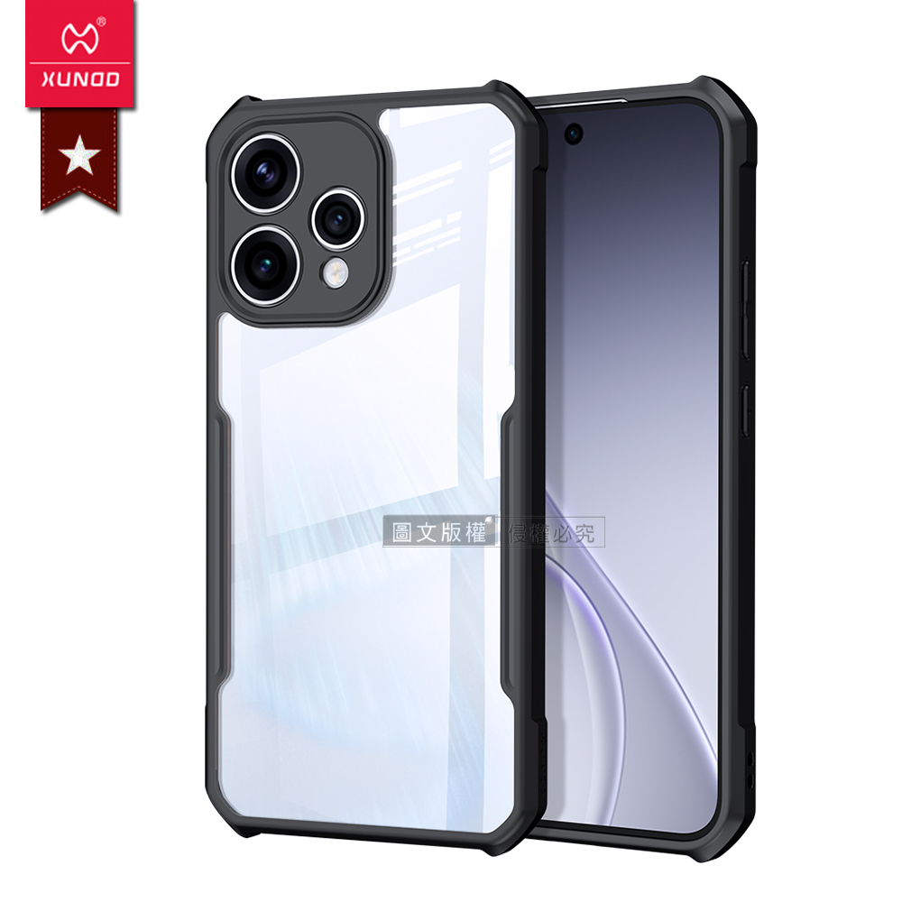XUNDD訊迪 軍事防摔 OPPO Reno15 鏡頭全包覆 清透保護殼 手機殼(夜幕黑), , large