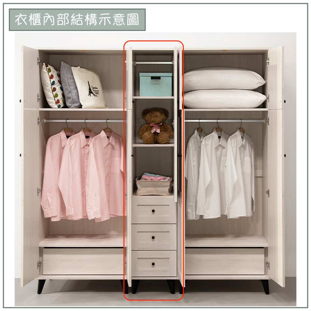 【唯熙傢俱】艾莎北歐風1.3尺衣櫃, , large