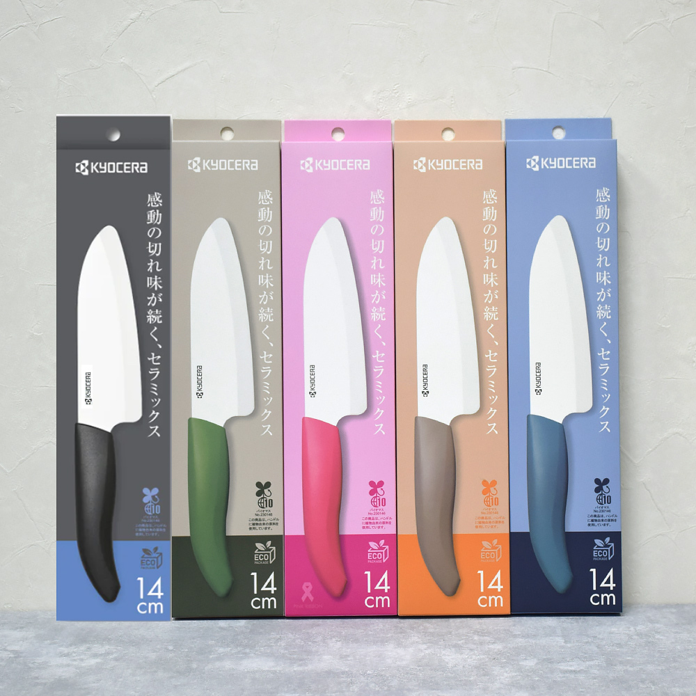【KYOCERA京瓷】日本京瓷 經典莫蘭迪色系 抗菌多功能精密陶瓷刀 料理刀 廚房三德刀(14cm), , large
