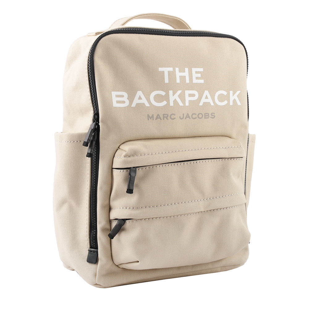 Marc Jacobs The Backpack 帆布雙拉鍊方形後背包/米色, , large
