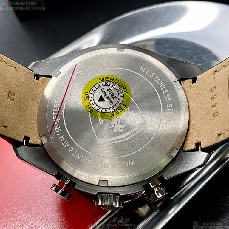 [星晴錶業]FERRARI手錶,46mm,FE00060紅色錶面槍灰色錶殼深黑色真皮皮革錶帶款, , large