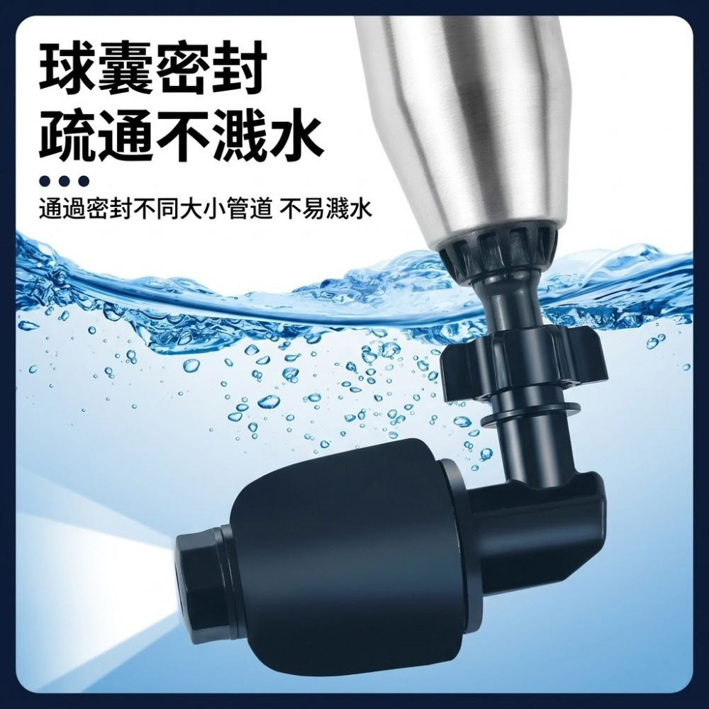馬桶疏通器/藍色-黑色/加強高壓不鏽鋼(八件組)-圓柱款, , large