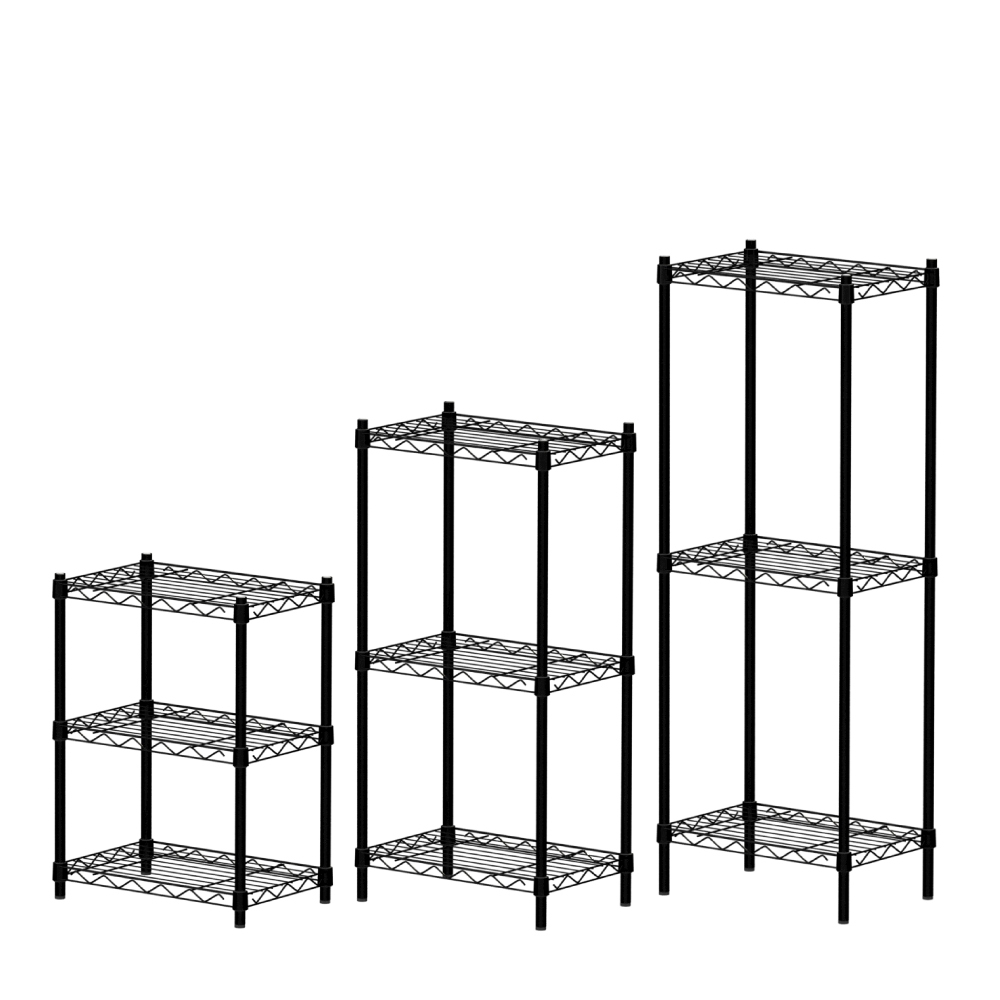 KIWISH 43x28x60H Black 3-Tier Wire Shelving Unit | Heavy Duty Metal Storage Rack | Made in Taiwan, Free Shipping, , large