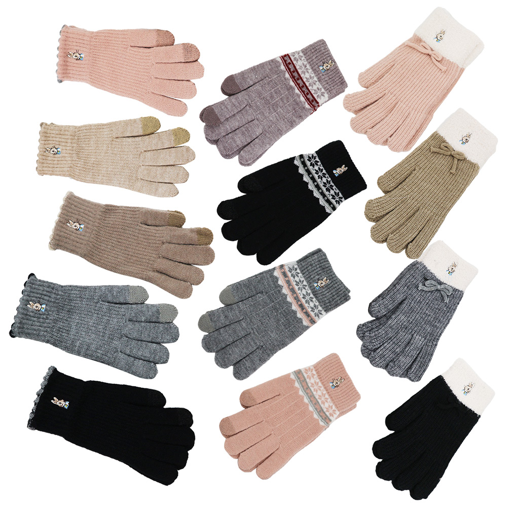 比得兔刺繡成人觸控手套-GL8631/GL8633/GL8634-22cm-4雙入, , large