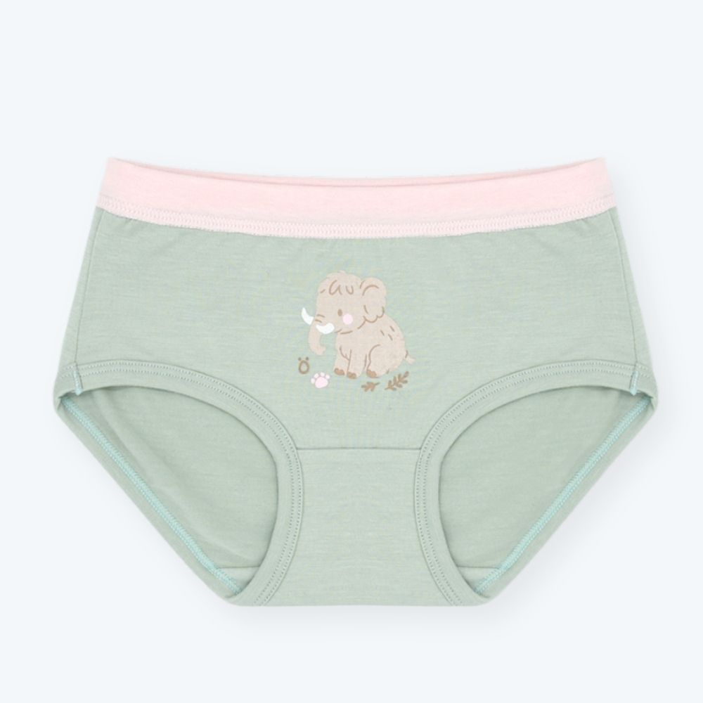 【minihope美好的親子生活】女童三角褲(白竹炭)-古菱齒象, , large