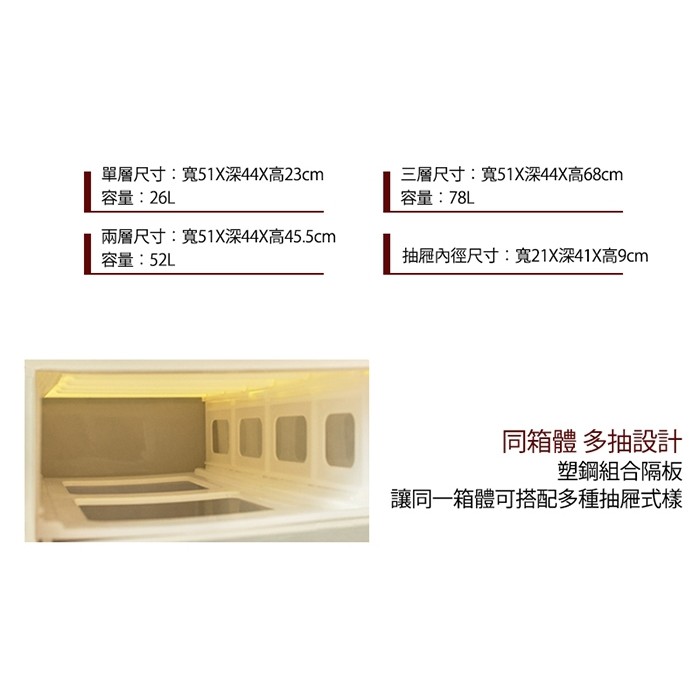 [Y HOUSE] Freely stackable single-grid drawer storage box storage cabinet plastic storage box, , large