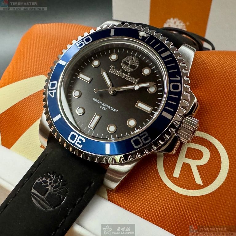 [星晴錶業]新品牌手錶,42mm,TL57207黑色錶面寶藍錶殼深黑色真皮皮革錶帶款, , large