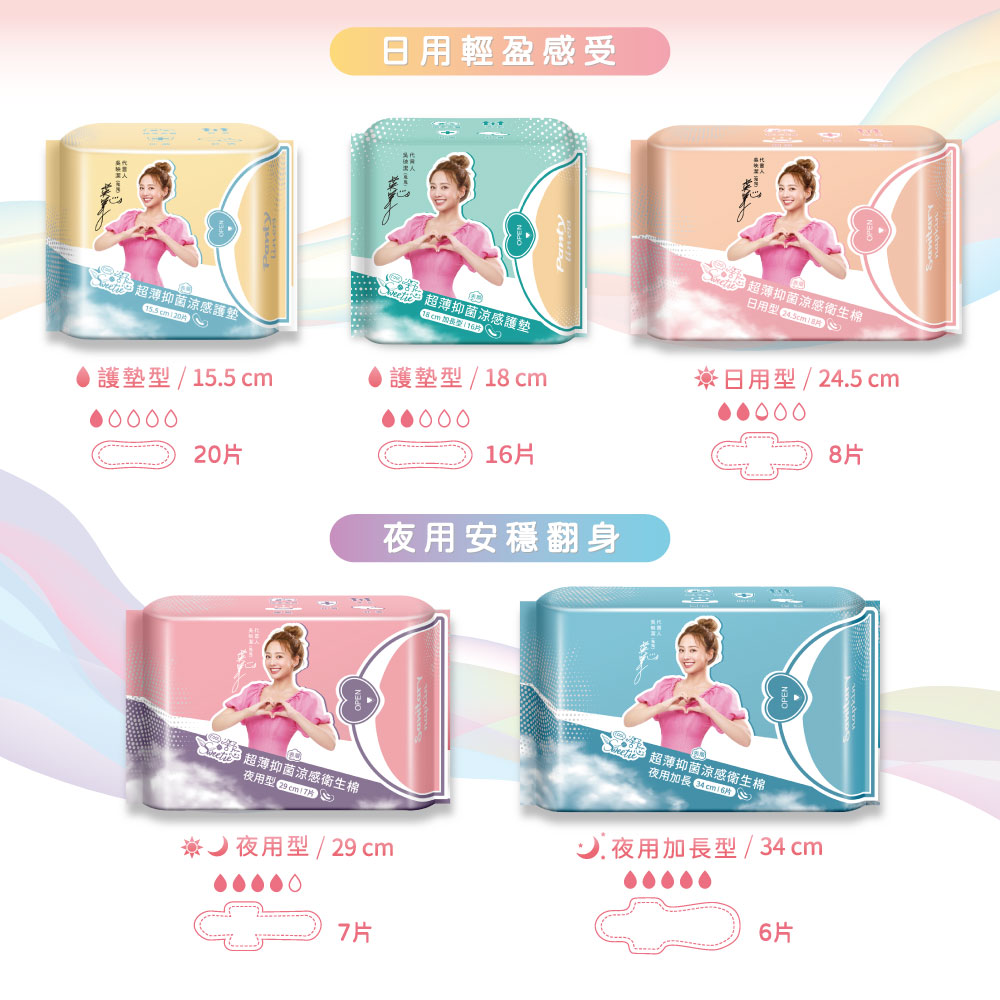 Ultra-thin cooling panty liner(15.5cm / 20 piece *6 pack), , large