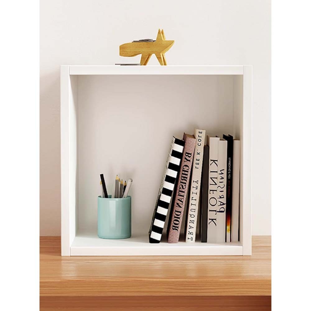 Lele's Good Q Bookshelf, Wooden Children's Storage Unit Bookcase, One Row, One Column - Natural Wood Color with Back Panel, , large