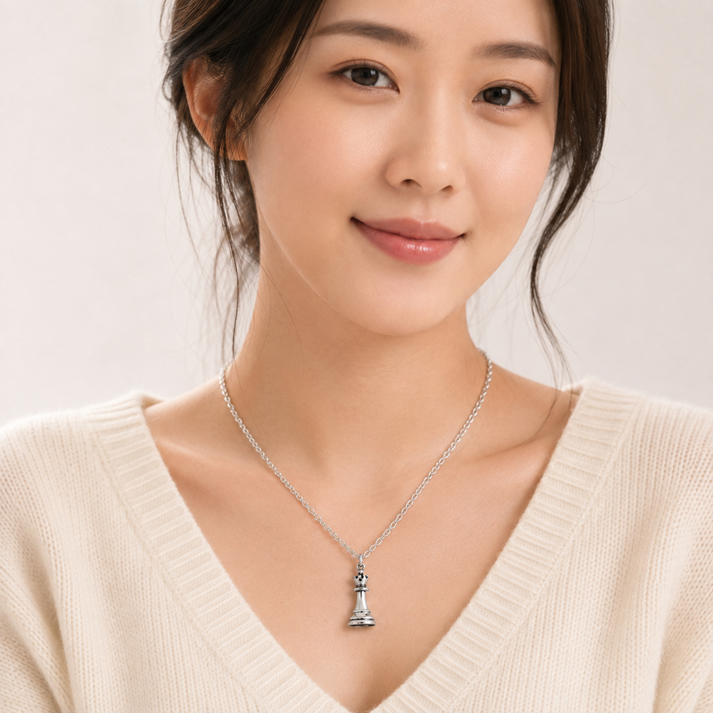 【Angel & Me】西洋棋 女王 s925純銀項鍊 皇后 情人節 生日 禮物, , large