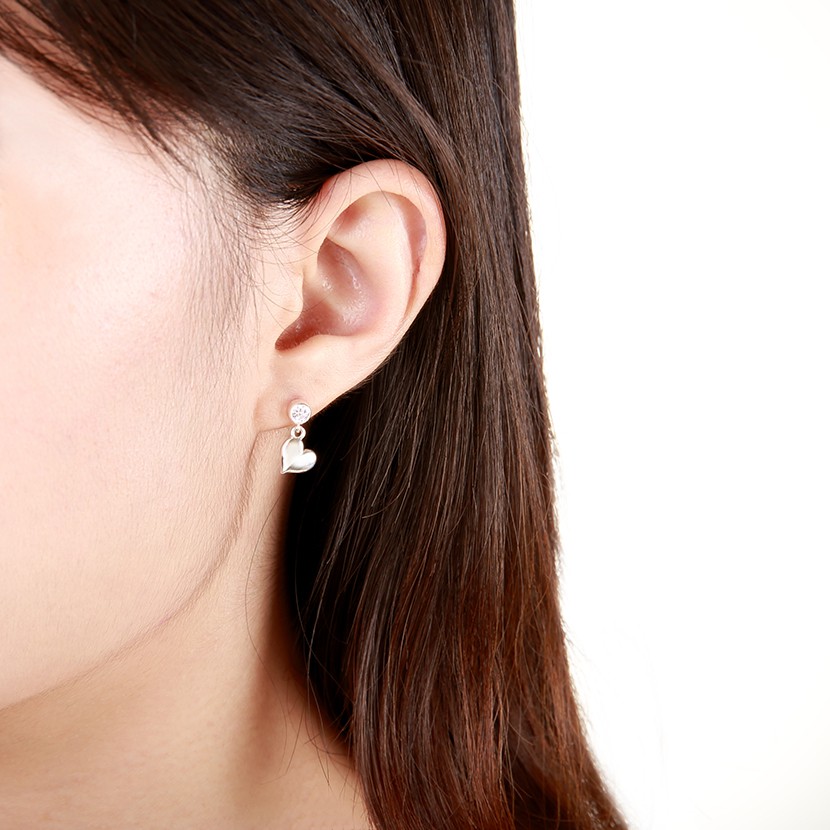 【Angel & Me】Love Heart s925 sterling silver earrings (changeable ear clips) gift, , large