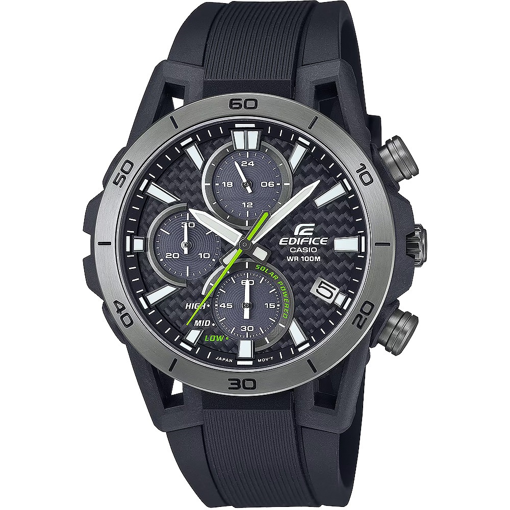 CASIO 卡西歐 EDIFICE 碳纖維賽車太陽能三眼計時手錶 EQS-960PB-1AV, , large
