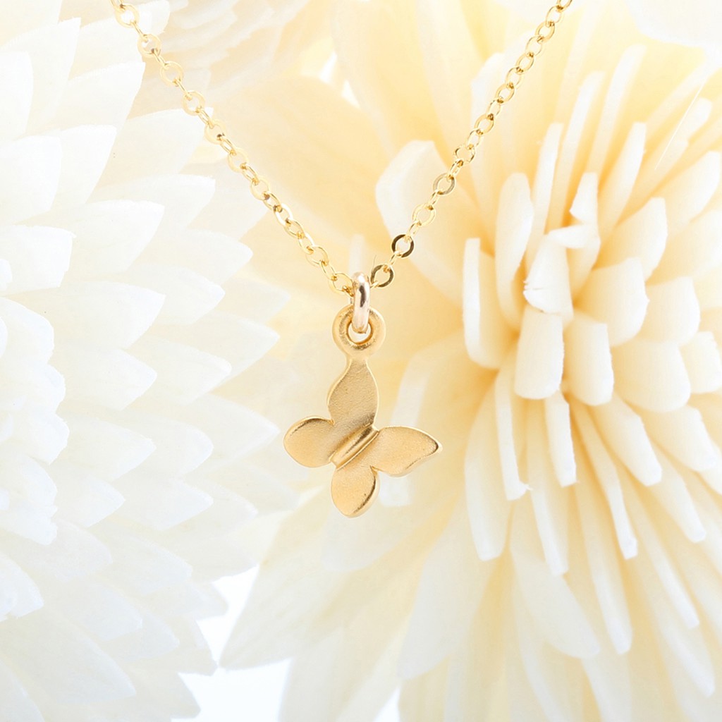 【Angel & Me】Butterfly s925 sterling silver 24k gold plated necklace gift, , large