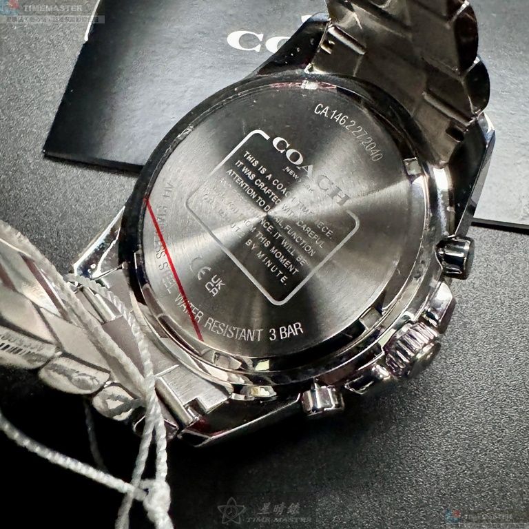[星晴錶業]COACH手錶,44mm,CH00180寶藍色錶面銀錶殼銀色精鋼錶帶款, , large