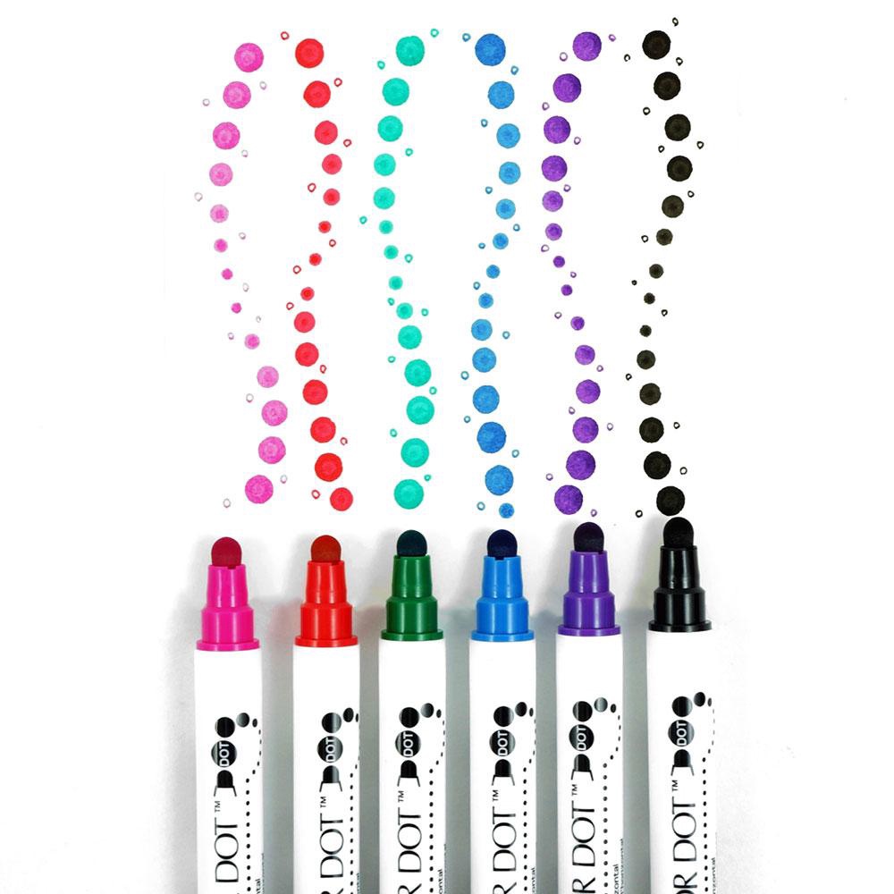*需預訂【Kuretake日本吳竹ZIG Clean Color Dot 點點筆 一般色 六色組(TC-6100-6V), , large