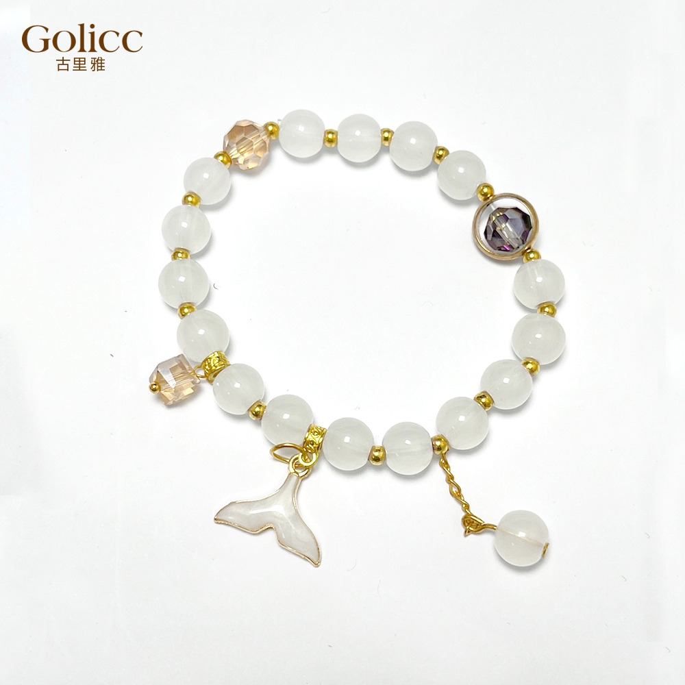 【Gulicc 】古莉可 手鍊 波希米亞七彩玻璃水晶魚尾手鍊, , large