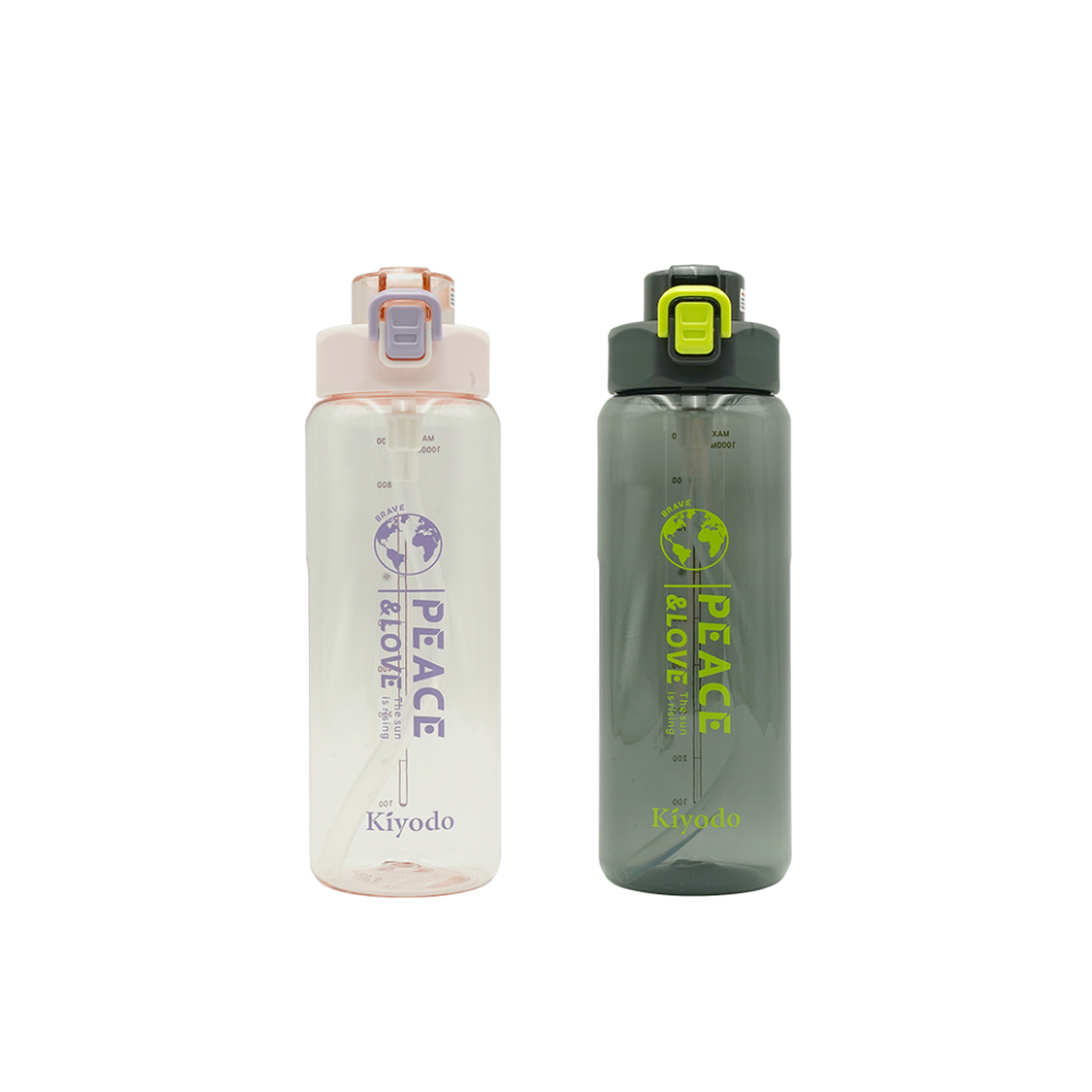 Drinking straw water bottle 1L, , large