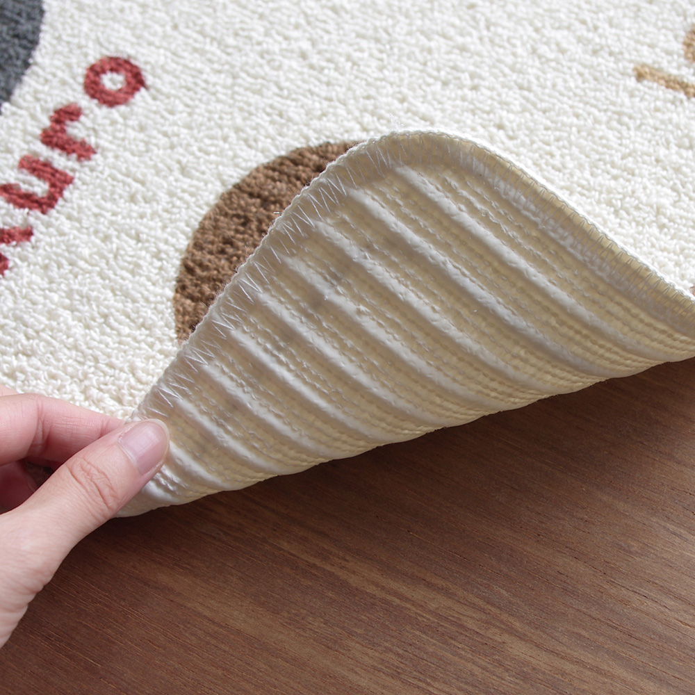 [Japan Oka] Made in Japan Recycled Printed Kitchen Mat 45&times;120cm (Cat Notebook Style / Machine Washable / 4mm Thick), , large