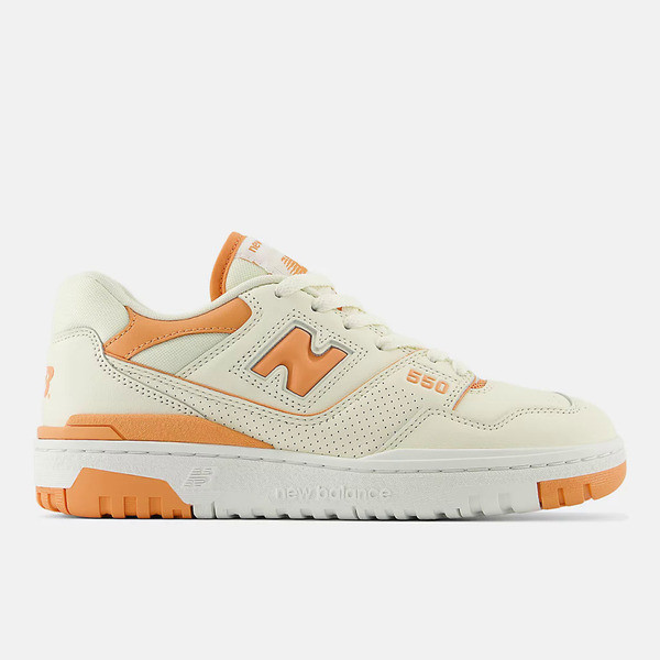 Kixpress-New Balance 女 復古鞋 經典 NB 550 休閒 B楦 膠底 簡約 穿搭 米 橘 [BBW550AJ], , large