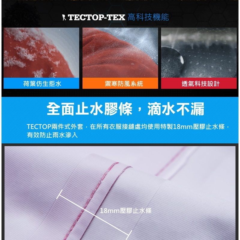 [TECTOP 探拓戶外]【天天免運】【雙重防護】12145099兩件式軟殼外套(衝鋒衣) 【黑色】機車族、出國旅遊最好用, , large