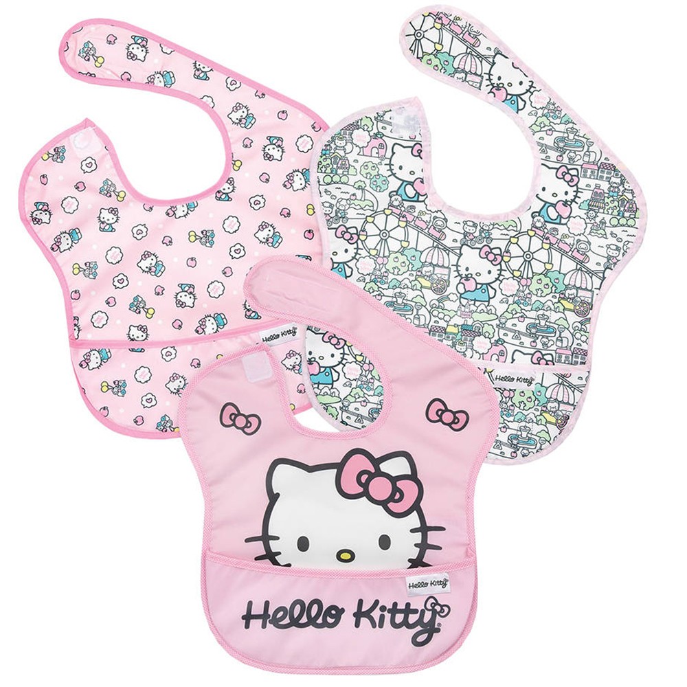 Bumkins 防水圍兜兜3入-Kitty, , large