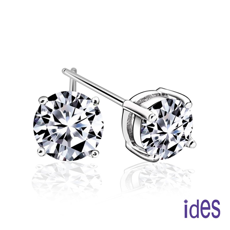 [ides愛蒂思] GIA 60分D/VS1八心八箭完美車工鑽石耳環/四爪（一邊各30分）, , large