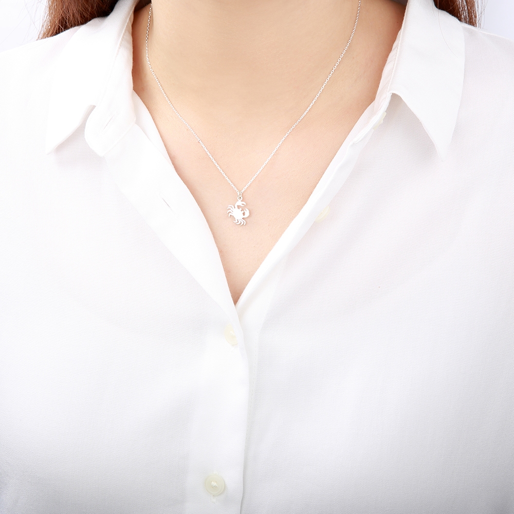 【Angel & Me】Cancer Crab s925 sterling silver necklace birthday gift, , large
