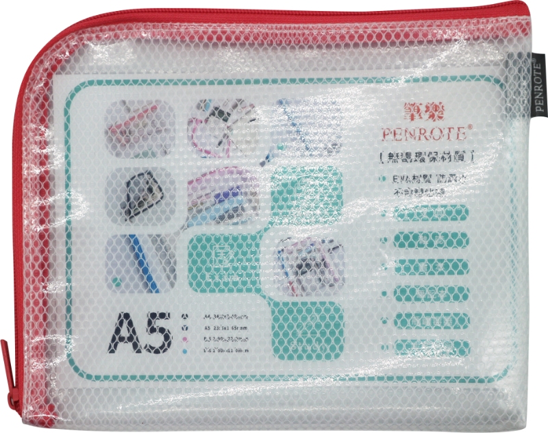 A5 EVA L-Shaped Eco Mesh Storage Bag &ndash; Pink, , large