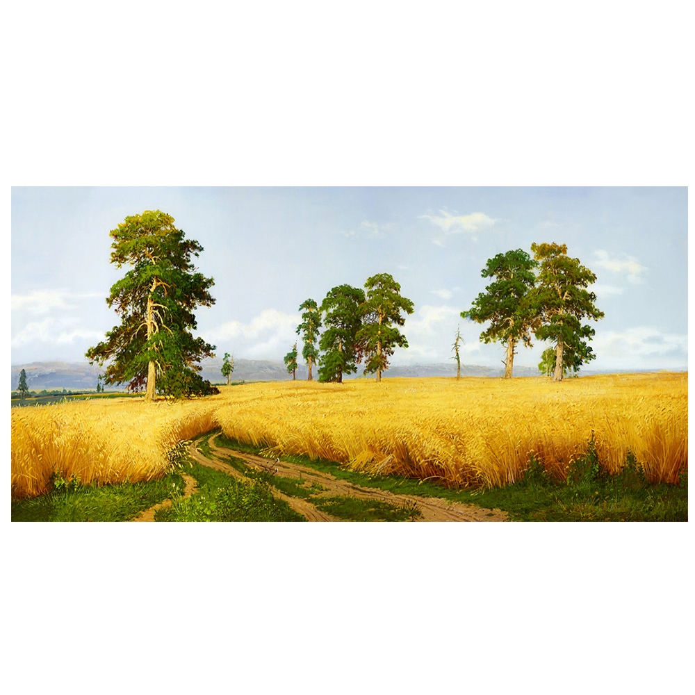 【御畫房】稻穀豐收 國家一級畫師手繪油畫60&times;120cm(VF-143), , large
