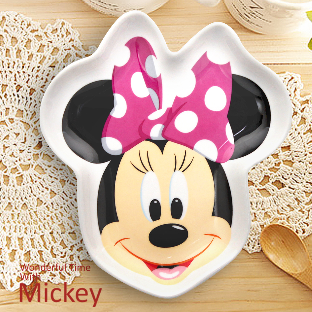 [Disney] Cute Smiling Minnie Mouse Shaped Ceramic Plate, , large