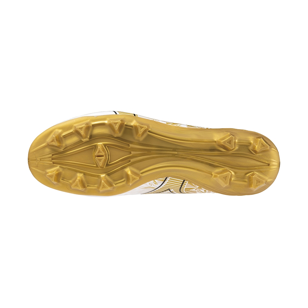MIZUNO &alpha; SELECT 一般楦 成人足球釘鞋 草地 白x金 P1GA246550 23FWO 【樂買網】, , large